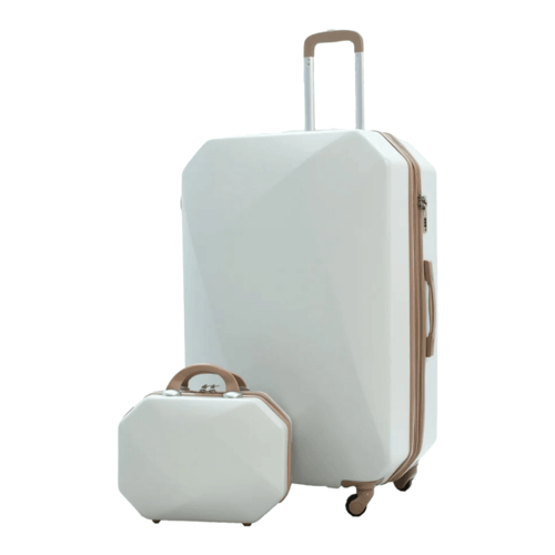 شنط سفر طقم 6 قطع بتصميم هندسي لون بيج كاكي