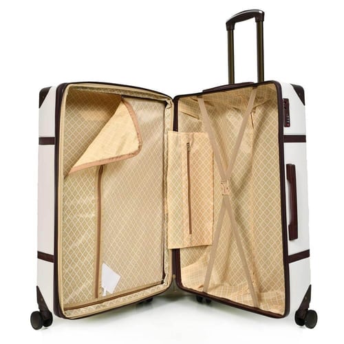 شنط سفر فايبر كلاسيكية – طقم 4 قطع لون بيج و بني ف...