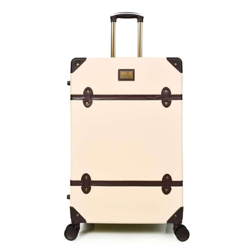 شنط سفر فايبر كلاسيكية – طقم 7 قطع لون بيج و بني غ...