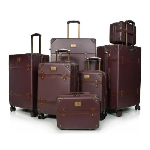 شنط سفر فايبر كلاسيكية – طقم 7 قطع لون كوفي