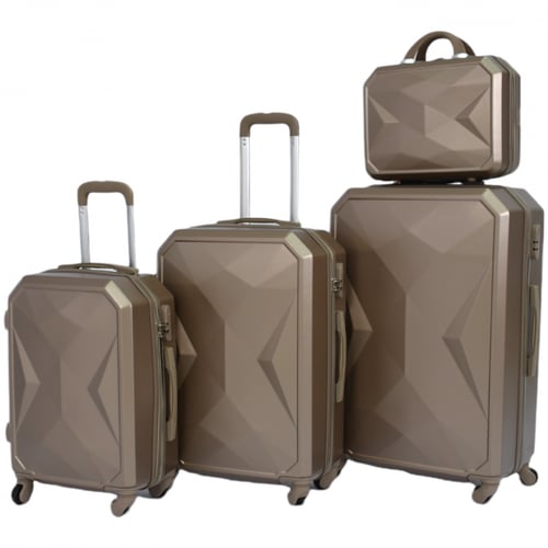 شنط سفر فايبر 4 قطع لون ذهبي