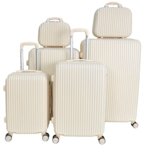 تشكيلة شنط سفر 6 قطع على شكل خطوط بعدة الوان