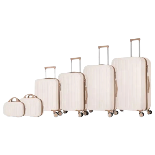 حقائب سفر طقم مقلم مكون من فايبر 6 قطع لون بيج كاك...