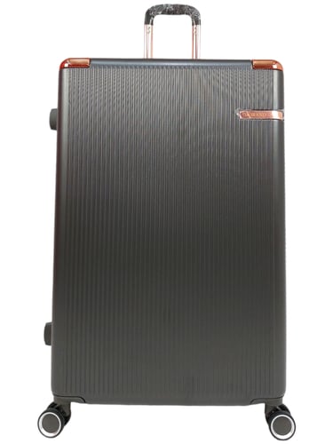 طقم حقائب سفر مخطط بجوانب 4 قطع سحب كبيرة + قطعة ي...