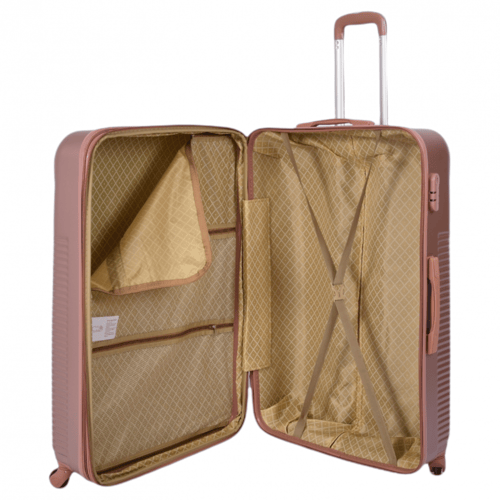 شنط فايبر مموج 5 قطع لون روز جولد