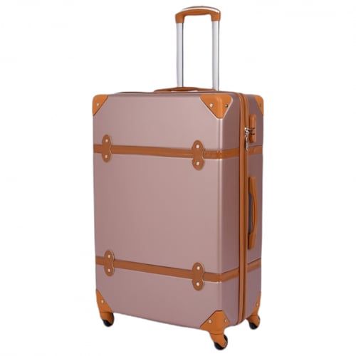 شنط فايبر بحزام 5 قطع لون روز جولد