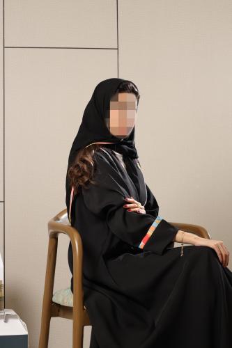 عباية سوداء ربع كلوش باربي إندونيسي بموديل أكمام مرتبة