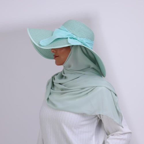 طقم قبعة كاملة مع طرحة صيفية