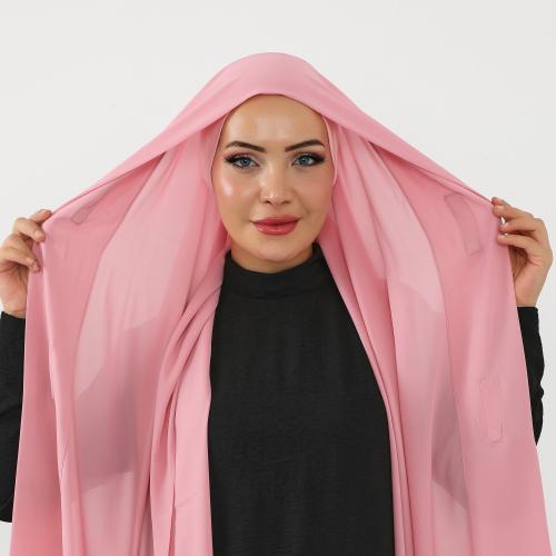 حجاب شيفون بمغناطيس وقبعة بالوسط