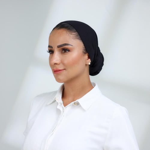 توربان لف خفيف مع ذيل طويل-اسود