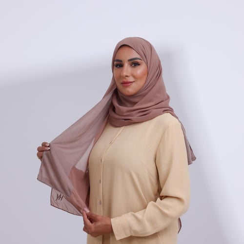 طرحة شيفون ربع مبطن من الامام