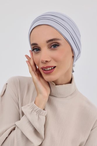 توربان قطعتين قطن ايطالي - ربط-رمادي