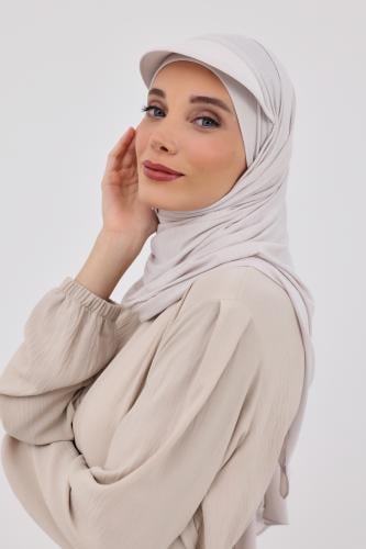 طرحة قطنية مع كاب- بيج فاتح