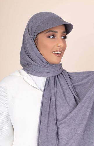 طرحة قطنية مع كاب - رمادي