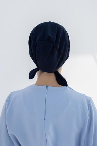 قبعة تحت الحجاب شفافة من الخلف - كحلي