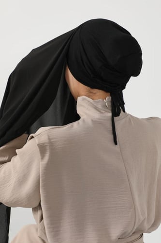 حجاب شيفون بمغناطيس وقبعة جانبية على الجهة اليسرى-...