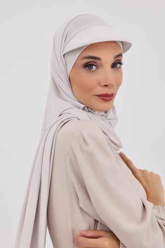 طرحة قطنية مع كاب- بيج فاتح