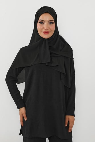 حجاب شيفون بمغناطيس وقبعة جانبية على الجهة اليسرى-...