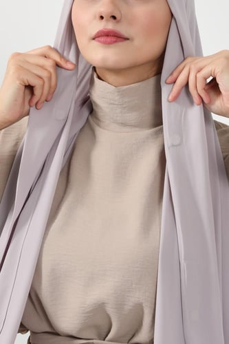 حجاب شيفون بمغناطيس وقبعة بالوسط