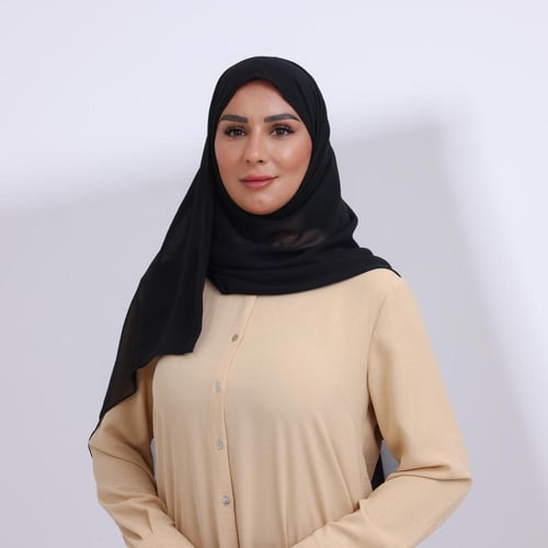 طرحة ميني شيفون ربع مبطن من الامام