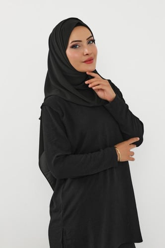 حجاب شيفون بمغناطيس وقبعة جانبية على الجهة اليمنى