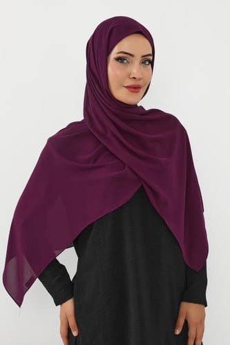 حجاب شيفون بمغناطيس وقبعة بالوسط