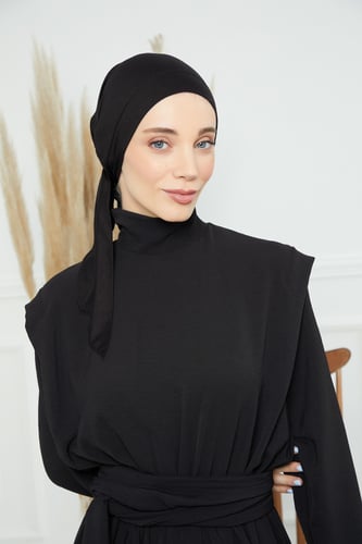 توربان قطني ربط من الخلف - اسود