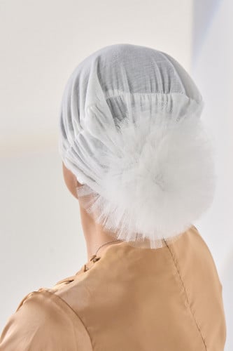 امطة بف قبعة تحت الحجاب - اوف وايت