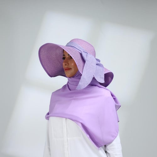 طقم قبعة كاملة مع طرحة صيفية