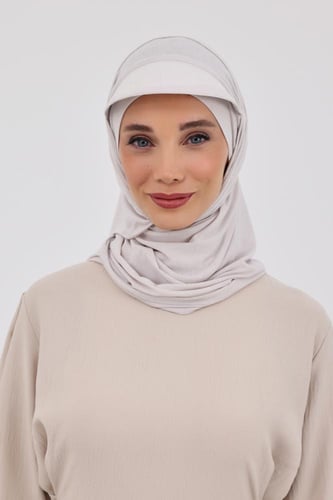 طرحة قطنية مع كاب- بيج فاتح