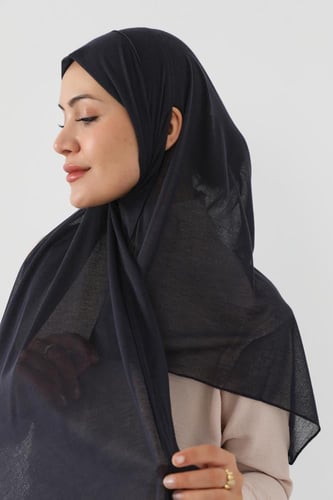 حجاب مع مطاط و فتحة عند الاذن - كحلي