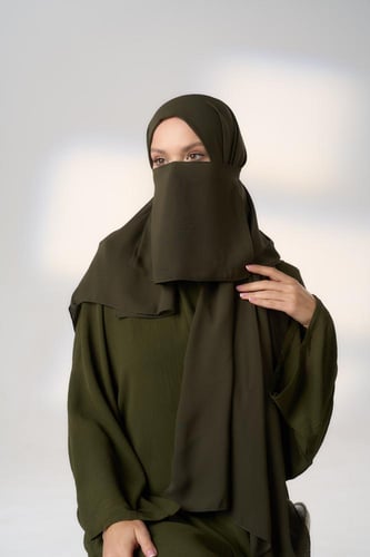 طقم طرحة ولثام - ربط