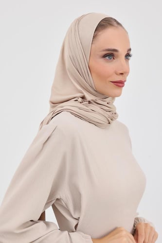 حجاب كويتي قطن خفيف- بيج غامق
