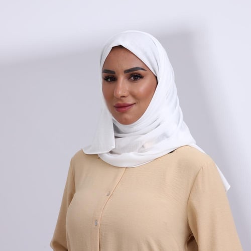 طرحة ميني شيفون ربع مبطن من الامام