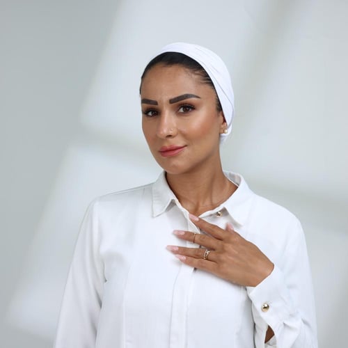 توربان لف خفيف مع ذيل طويل - ابيض