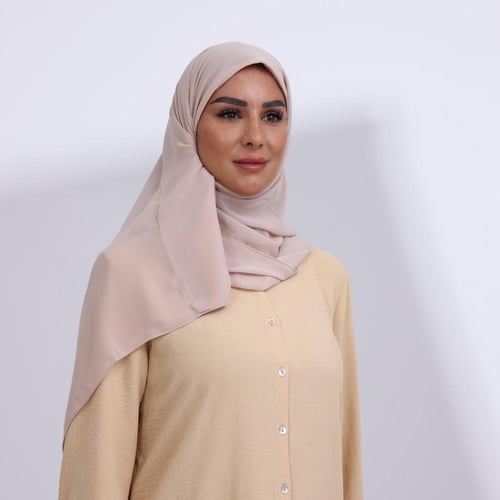 طرحة ميني شيفون ربع مبطن من الأمام