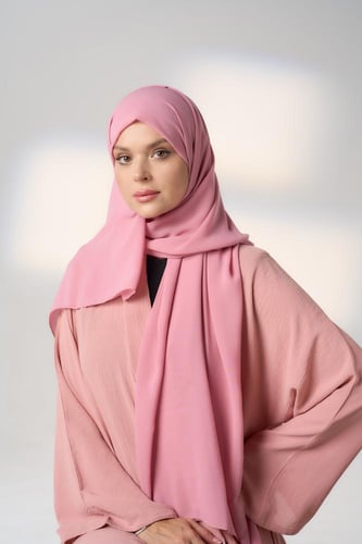 نقاب مع طرحة وردي