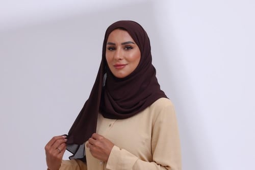 طرحة ميني شيفون ربع مبطن من الامام