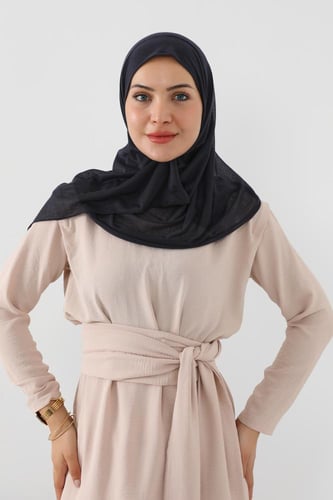 حجاب مع مطاط و فتحة عند الاذن - كحلي