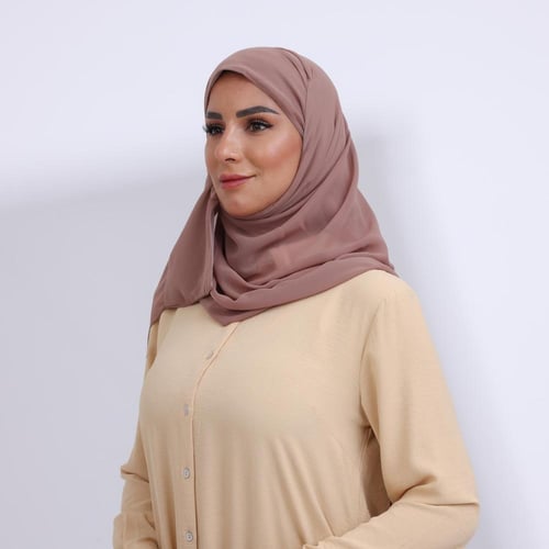 طرحة شيفون ربع مبطن من الامام