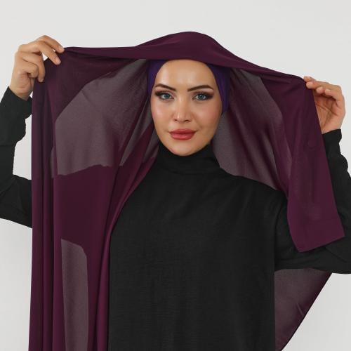 حجاب شيفون بمغناطيس وقبعة جانبي