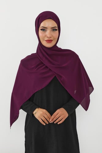 حجاب شيفون بمغناطيس وقبعة بالوسط