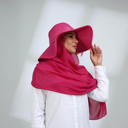 طقم قبعة كاملة مع طرحة صيفية