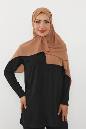 حجاب شيفون بمغناطيس وقبعة جانبي