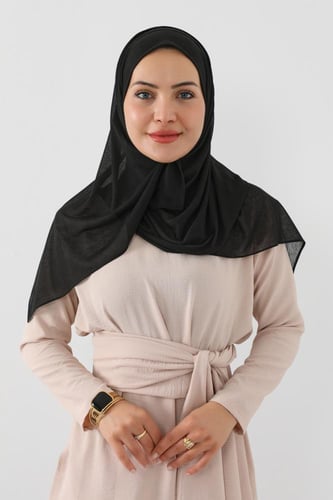 حجاب مع فتحة عند الاذن عادي - اسود