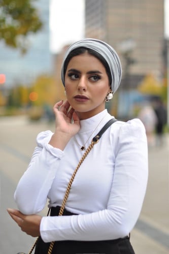 توربان قطعتين لزق - رمادي