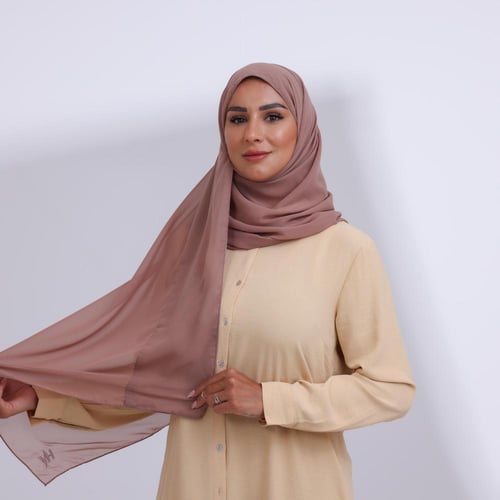 طرحة شيفون ربع مبطن من الامام