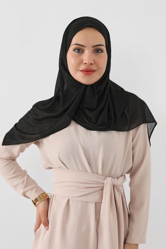 حجاب مع فتحة عند الاذن عادي - اسود