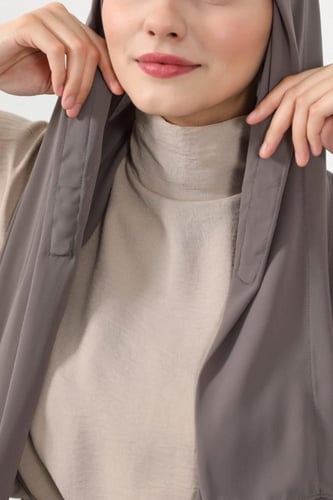 حجاب شيفون بمغناطيس وقبعة جانبي