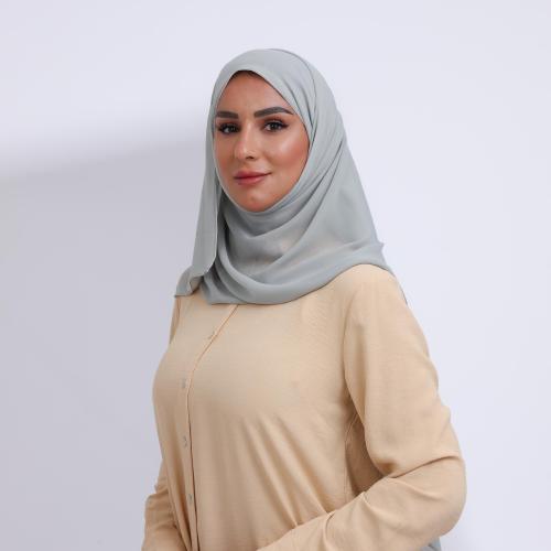 طرحة ميني شيفون ربع مبطن من الأمام